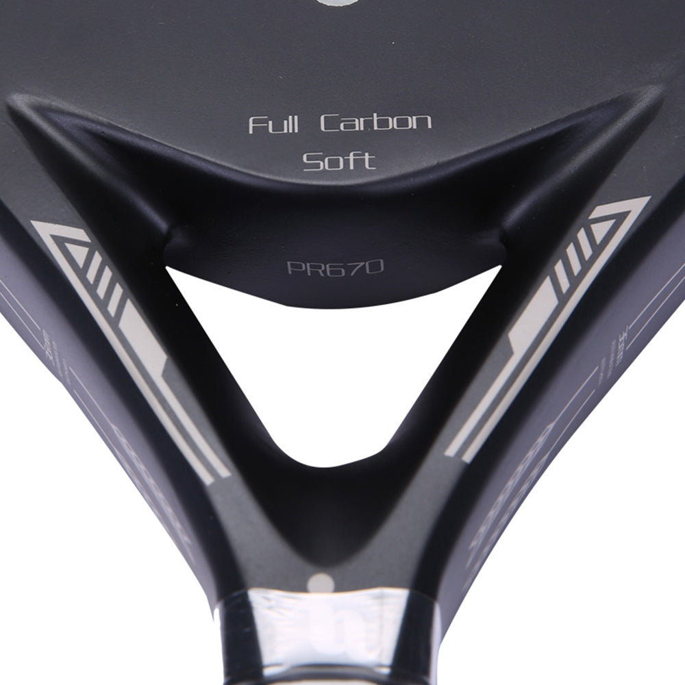 QOAR Vanta Padel Racket – Carbon Fiber with EVA Core – White and Black