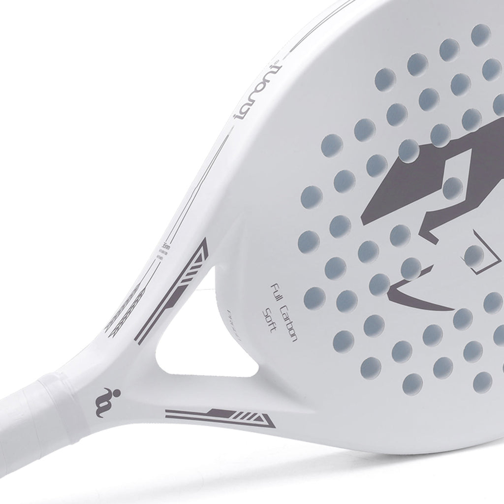 QOAR Vanta Padel Racket – Carbon Fiber with EVA Core – White and Black