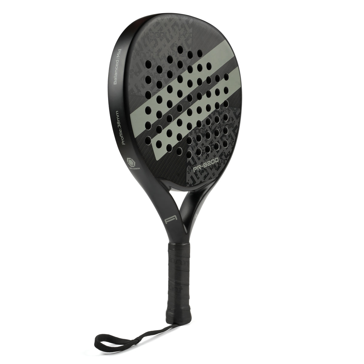 QOAR Vanta Padel Racket – Carbon Fiber with EVA Foam Core – Black