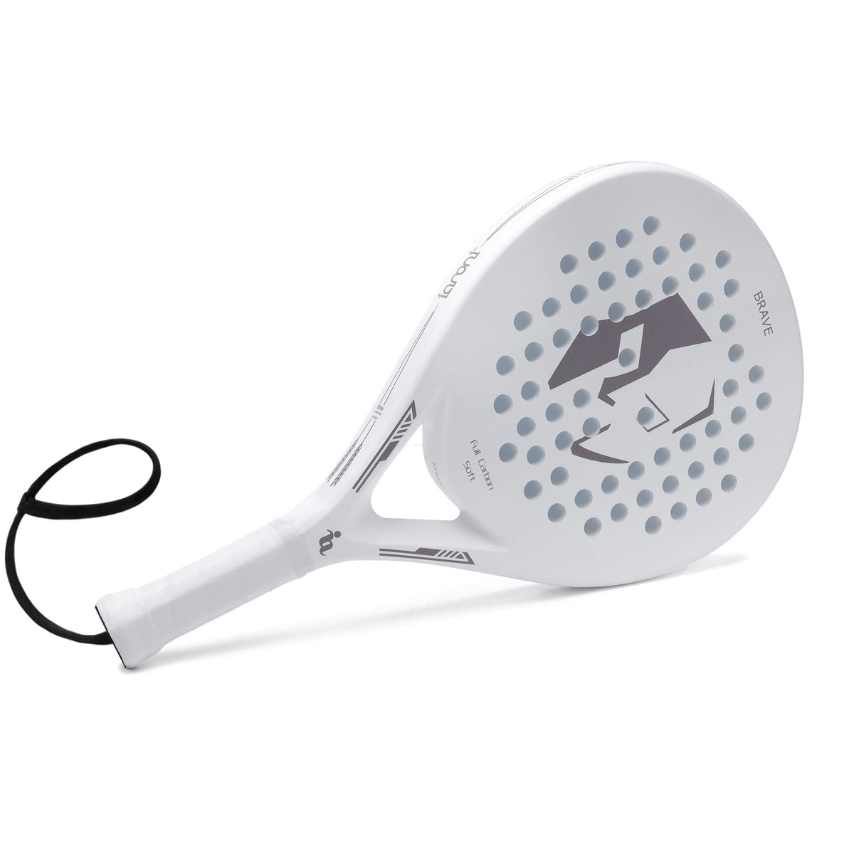 QOAR Vanta Padel Racket – Carbon Fiber with EVA Core – White and Black