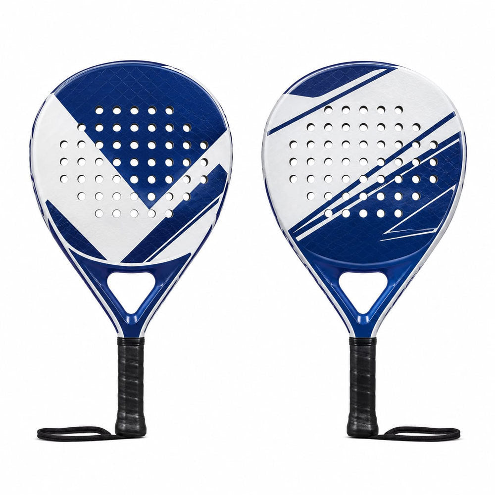 QOAR Tide Padel Racket – Carbon Fiber & Fiberglass with EVA Foam Core – Blue & White