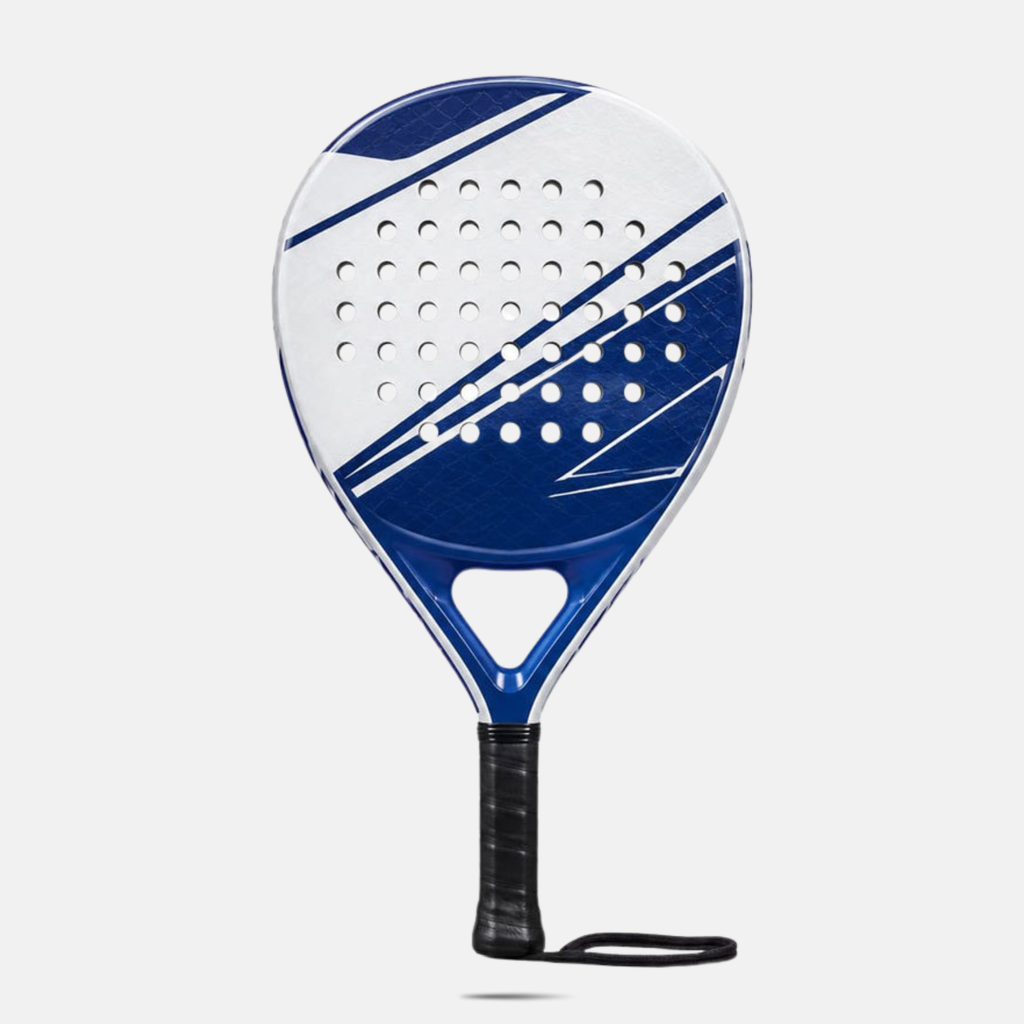 QOAR Tide Padel Racket – Carbon Fiber & Fiberglass with EVA Foam Core – Blue & White